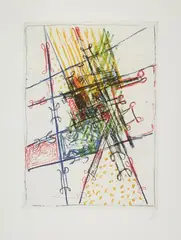 Untitled (Window) by Markus Lüpertz, 1993, Colour etching on card, offered Dec 2018