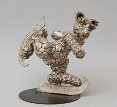 Skating Bear by Patrick O'Reilly, 2008, unique bronze with silver leaf, sold Dec 2018