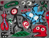 Untitled by A. R. Penck, Colour silkscreen on card, sold Dec 2018