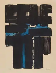 Pierre Soulages, Eau-forte No.10, 1957, Colour etching on paper