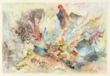 Bernard Schultze, Turbulent, 1993, Watercolour on card