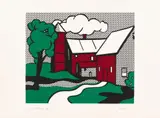 Roy Lichtenstein, Red Barn, 1969, Colour silkscreen on Rowlux