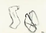 Maria Lassnig, Mutter u. Kind, 1987, India ink on paper