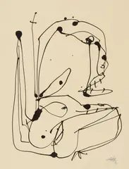Antonio Saura Atarés, Untitled, 1975, India ink on card