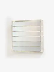 Untitled by Adolf Luther, 1975, Mirror object: 6 semi-transparent mirror strips in front of mirror backing on panel, sold Dec 2018