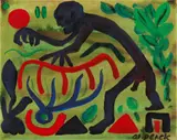 Untitled by A. R. Penck, Around 1994/1995, Acrylic on canvas, sold Dec 2018