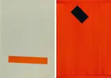 Imi Knoebel, Position I und II, 2009, 2-part work: each acrylic on plastic film, collaged. Each