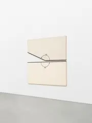 Bernar Venet, Position of Two Angles of 180° and 159°, 1976, Acrylic on canvas (2 parts). Overall dimensions