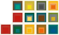 Josef Albers, SP (Homage to the Square), 1967, 12 colour silkscreens on card. Each