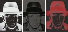 Andy Warhol, Joseph Beuys, 1980, 3 colour silkscreens, partially with diamond dust, on card. Each