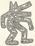 Keith Haring, DOG, 1985/1986, Lithograph on card