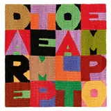 Dare tempo al tempo by Alighiero Boetti, Ca 1987, Embroidery on linen on panel, sold Dec 2018