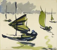 Dschunken by Emil Nolde, 1913, Watercolour on Japan paper, sold Nov 2018