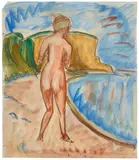 Vorm Bad by Erich Heckel, 1912, Watercolour and carpenter's pencil on firmer watercolour laid paper, offered Nov 2018