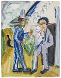 Ernst Ludwig Kirchner, Zwei Bauern im Gespräch