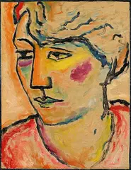 Alexej von Jawlensky, Portrait Frau Kirchhoff, 1925 N. 46, Oil on linen-structured paper on card