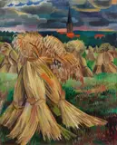 Conrad Felixmüller, Kornpuppen in trüber Landschaft (Klotzsche), 1925, Oil on canvas
