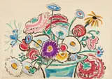 Gabriele Münter, Blumenstilleben, 1956, Oil tempera on firm smooth paper