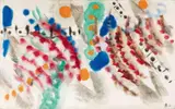 Dominant Grün by Ernst Wilhelm Nay, 1955, Oil on canvas, sold Nov 2018