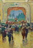 Richard Bloos, Ball Scene in Moulin Rouge, 1912, Oil on canvas