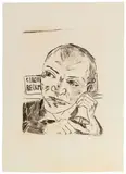 Max Beckmann, Der Ausrufer (Selbstbildnis), 1921, Etching on wove paper