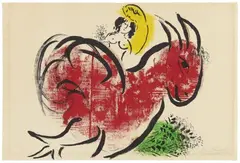 Le Coq rouge by Marc Chagall, 1952, Colour lithograph on wove paper, sold Nov 2018