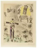 Marc Chagall, From: Louis Aragon. Celui qui dit les choses sans rien dire, 1975/1976, Colour aquatint etching on Japan