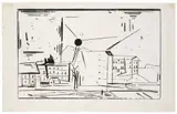 Lyonel Feininger, Suburb, 2 (Vorstadt, 2), 1924, Woodcut on very fine Japan laid paper