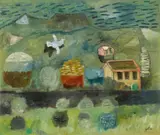 Werner Gilles, Abendlandschaft mit Vogel