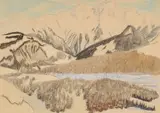 Helle Berge (Graubünden) by Erich Heckel, 1948, Watercolour and white body colour over preliminary chalk drawing on wove paper, sold Nov 2018