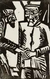 Erich Heckel, Abschied, 1915, Woodcut on postcard