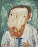 Clifford Holmead Phillips, Barbe rousse, 1974, Oil on canvas, mounted on panel