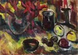 Maria von Heider-Schweinitz, Schwarze Nüsse, 1943, Oil on canvas