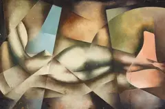 Abstrakter Akt by Rudolf Jahns, 1955, Oil on fibreboard 43.3/, sold Nov 2018