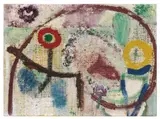 Ida Kerkovius, Abstrakte Komposition mit Fisch, Oil on canvas, mounted on fibreboard
