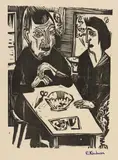 Alte und junge Frau by Ernst Ludwig Kirchner, 1921, Woodcut on soft Japan paper with embossing "Fritz Gurlitt Verlag", sold Nov 2018