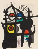 Joan Miró, La Captive, 1969, Colour aquatint etching and Carborundum on wove paper with watermark "Chiffon de Mandeure"