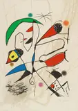 Joan Miró, L'Avaleur de sabre lune, 1975, Colour aquatint etching on wove paper with watermark "ME" (joined)