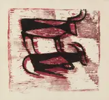 Ewald Mataré, Kühe (November), 1955, Colour woodcut on wove paper
