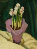 Otto Modersohn, Stillleben mit Krokus, Circa 1918/1919, Oil on panel