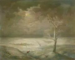 Winterliche Landschaft by Carlo Mense, Oil on canvas, sold Nov 2018