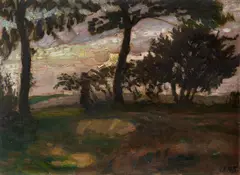 Abendstimmung by Otto Modersohn, 1905, Oil on artist's board, sold Nov 2018