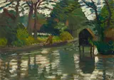 Otto Modersohn, Wümme mit Kahnfahrer