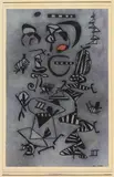Otto Nebel, Klagelied, 1942, Mixed media on watercolour paper, mounted on cream-coloured original paper support (