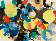Untitled by Ernst Wilhelm Nay, 1957, Watercolour on hammered watercolour paper, sold Nov 2018
