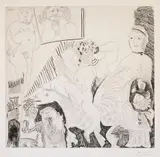 Scène de cirque, avec cheval ailé, vue par un machiniste by Pablo Picasso, 1970, Etching on wove paper, sold Nov 2018
