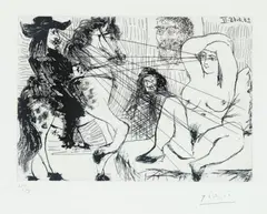 Échange de regards by Pablo Picasso, 1968, Etching on wove paper, sold Nov 2018