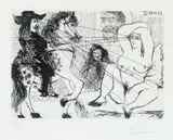 Échange de regards by Pablo Picasso, 1968, Etching on wove paper, sold Nov 2018