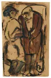 Paar by Christian Rohlfs, Circa 1916/1918, Watercolour and pen and ink drawing on brownish drawing paper, offered Nov 2018