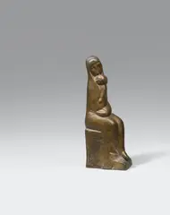 Emy Roeder, Geschwister. Sitzendes Mädchen mit Kleinkind, 1947, Bronze sculpture
